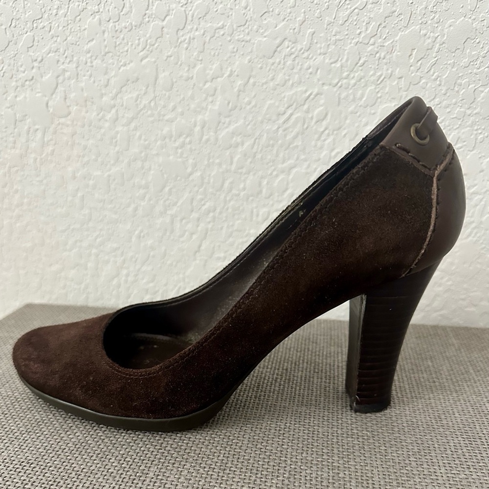 Brown Suede High Heel Pumps